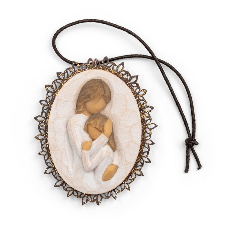 Willow Tree Heart of Gold Metal-Edged Ornament, Sculpted Hand-Painted Bas Relief - Image 1
